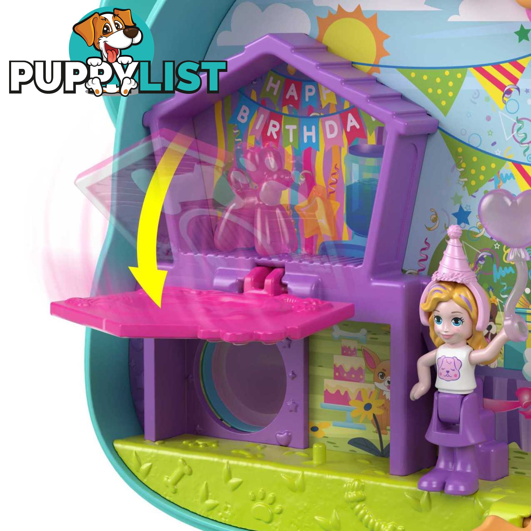 Polly Pocket - Doggy Birthday Bash Compact - Mahkv30 - 0194735108916