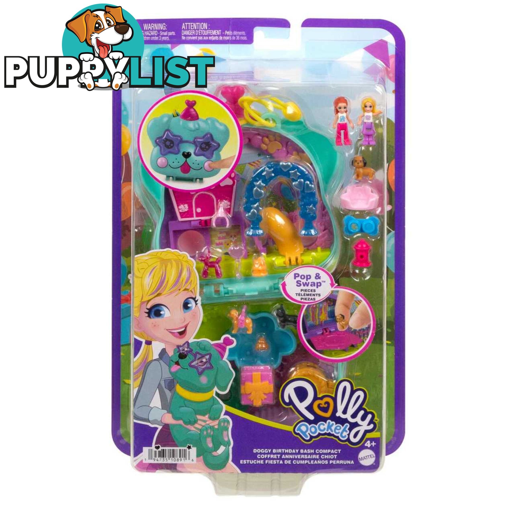 Polly Pocket - Doggy Birthday Bash Compact - Mahkv30 - 0194735108916