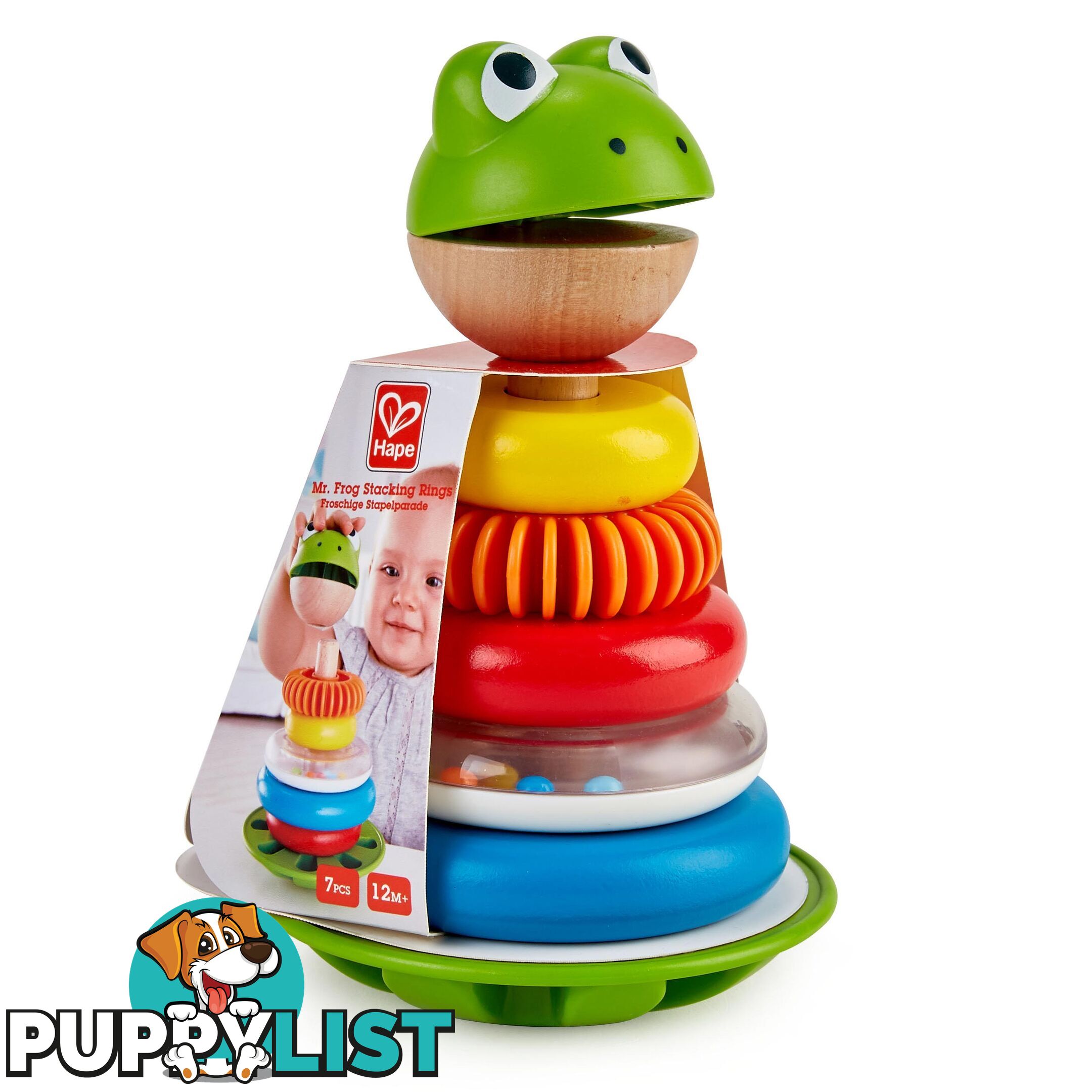 Hape -  Mr Frog Stacking Rings - Ughe0457 - 6943478024953