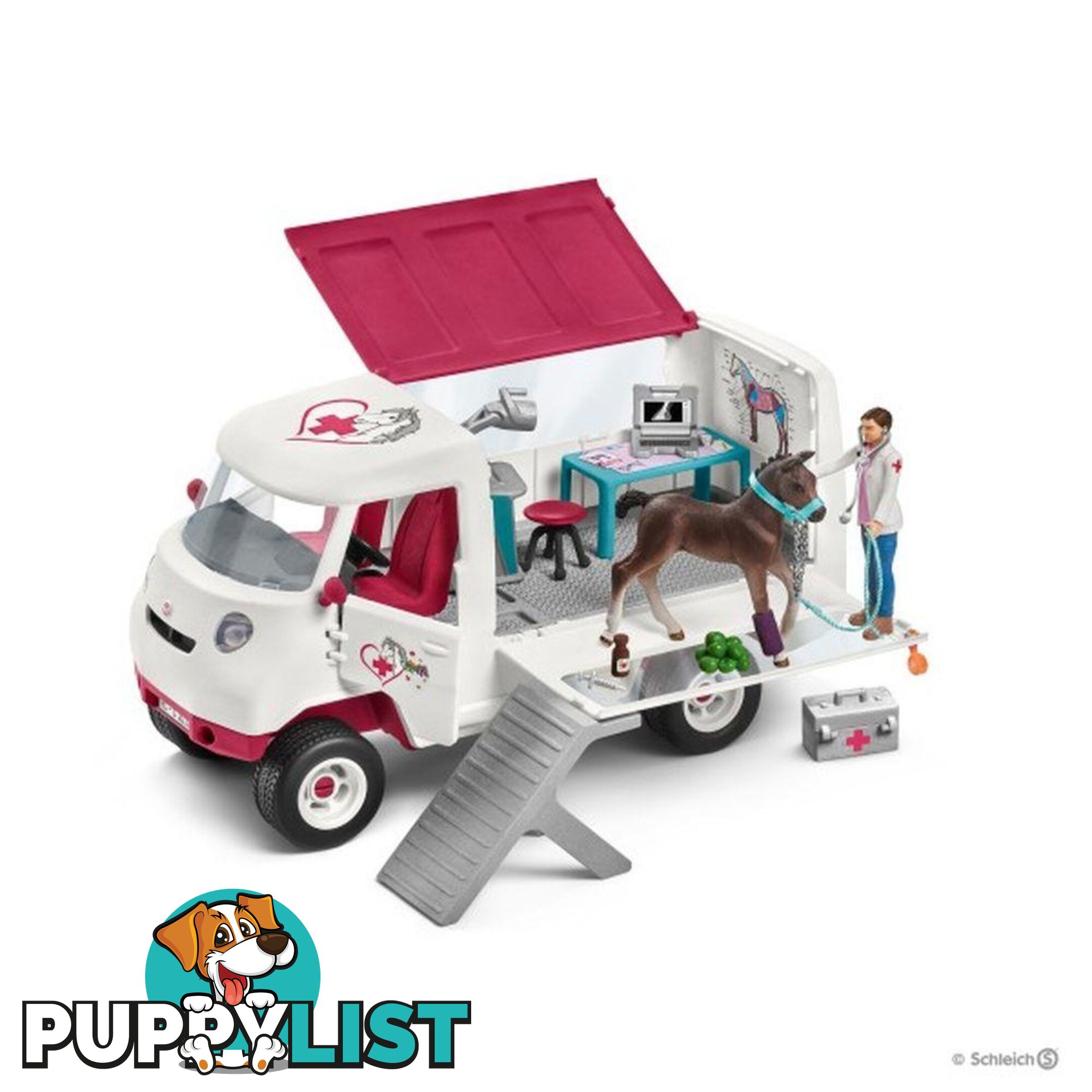 Schleich - Mobile Vet With Hanoverian Foal Sc42370 - 4055744013850