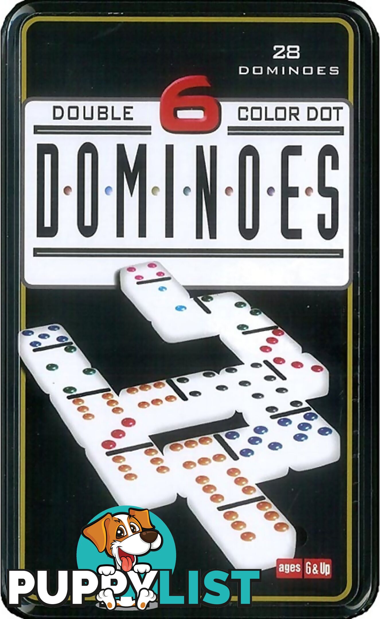 Dominoes Double 6 Colour Dot In A Tin 28pc - Jddom911889 - 6940483911889