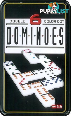 Dominoes Double 6 Colour Dot In A Tin 28pc - Jddom911889 - 6940483911889