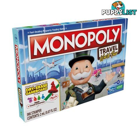 Monopoly Travel World Tour Board Game Includes Token Stampers And Dry-erase Hasbro - Hbf40072841 - 195166165684