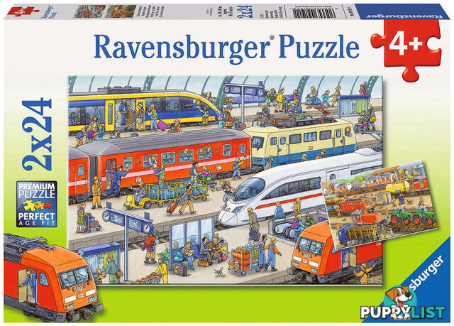 Ravensburger - Busy Train Station Jigsaw Puzzle 2 X 24pc - Mdrb091911 - 4005556091911