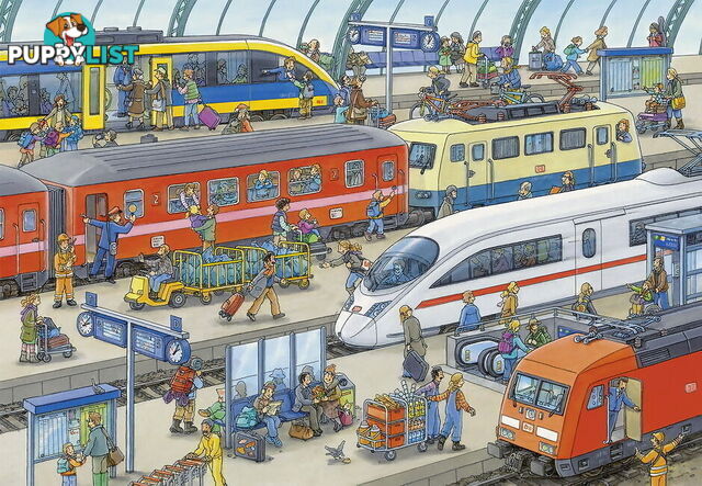 Ravensburger - Busy Train Station Jigsaw Puzzle 2 X 24pc - Mdrb091911 - 4005556091911