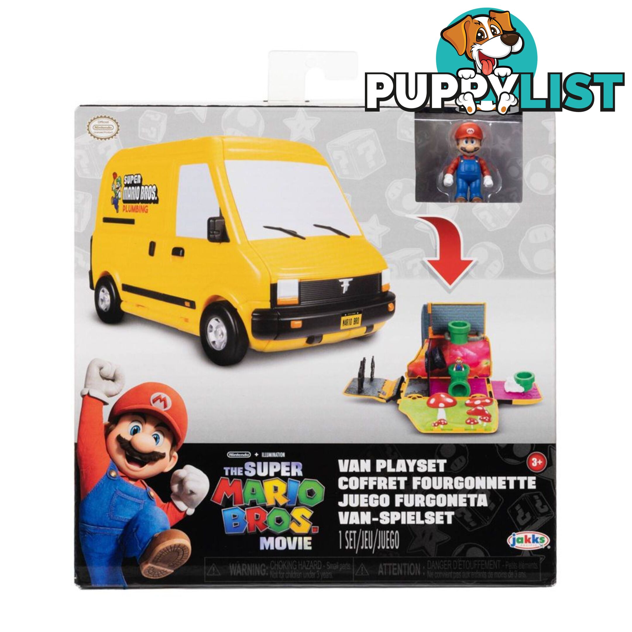 Super Mario - Movie Van Playset With Mario Mini Figure - Hs417134 - 192995417137