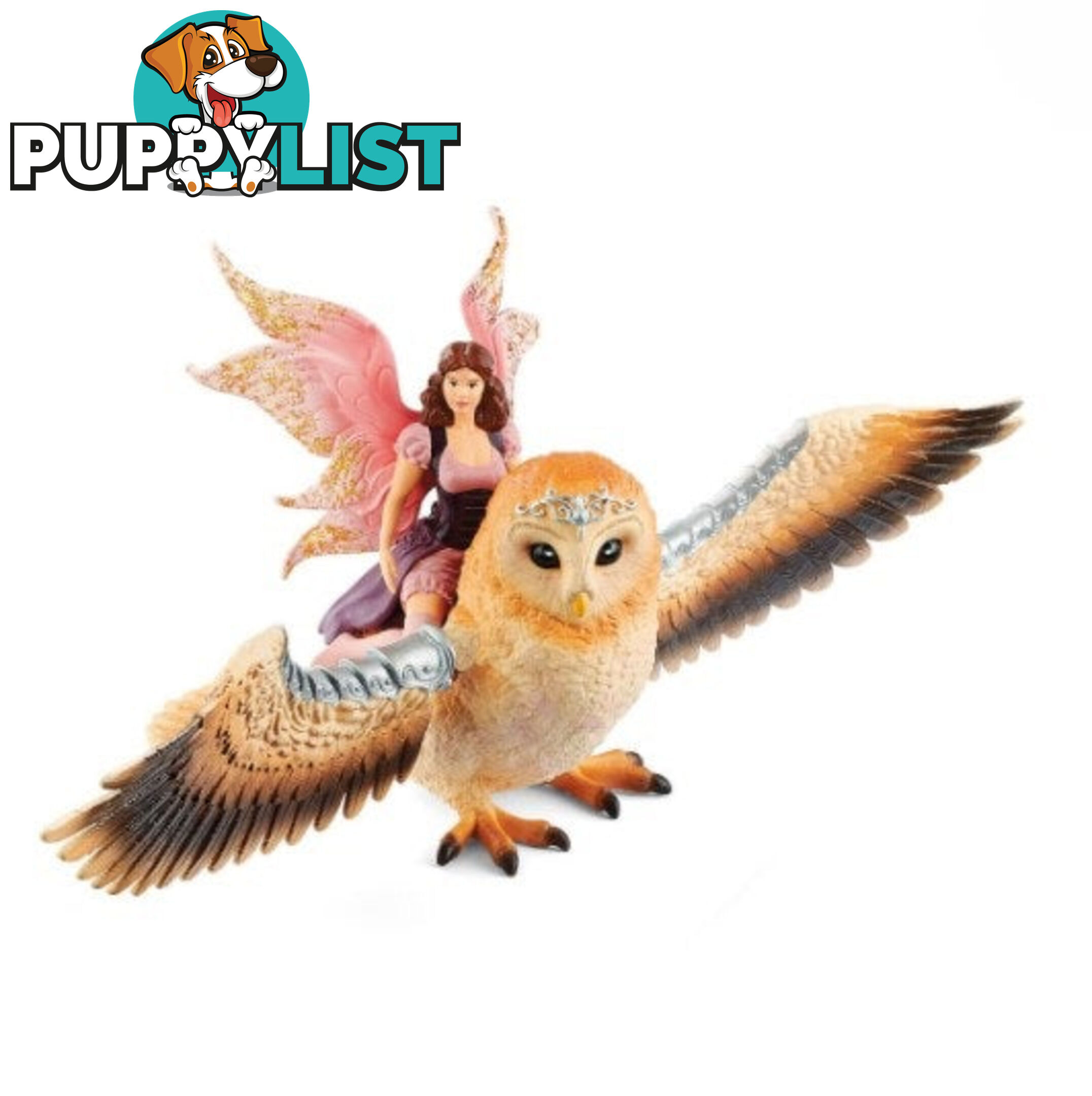 Schleich - Bayala Fairy In Flight On Glam-owl Figurine - Mdsc70789 - 4059433340876