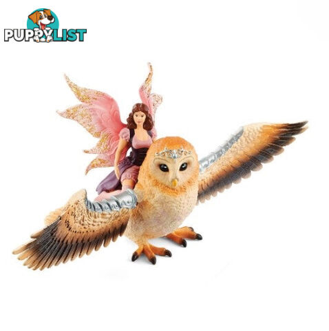 Schleich - Bayala Fairy In Flight On Glam-owl Figurine - Mdsc70789 - 4059433340876