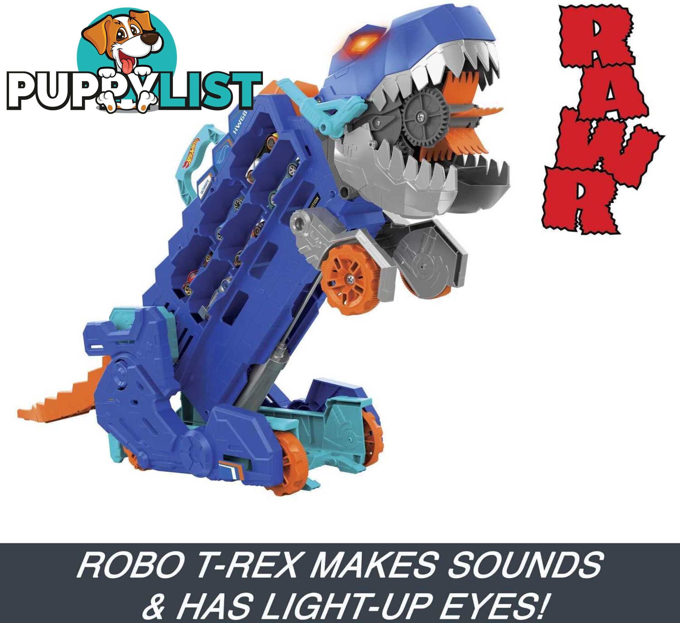 Hot Wheels - City Ultimate Hauler Transforms Into A T-rex With Race Track Stores 20+ Cars - Mattel - Mahng50 - 194735140022