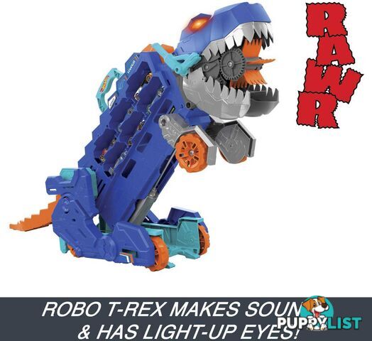 Hot Wheels - City Ultimate Hauler Transforms Into A T-rex With Race Track Stores 20+ Cars - Mattel - Mahng50 - 194735140022