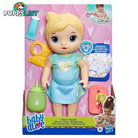 Baby Alive - Change 'n Play Baby Doll - Blonde Hair - Hasbro Hbf41505x22 - 5010996117250