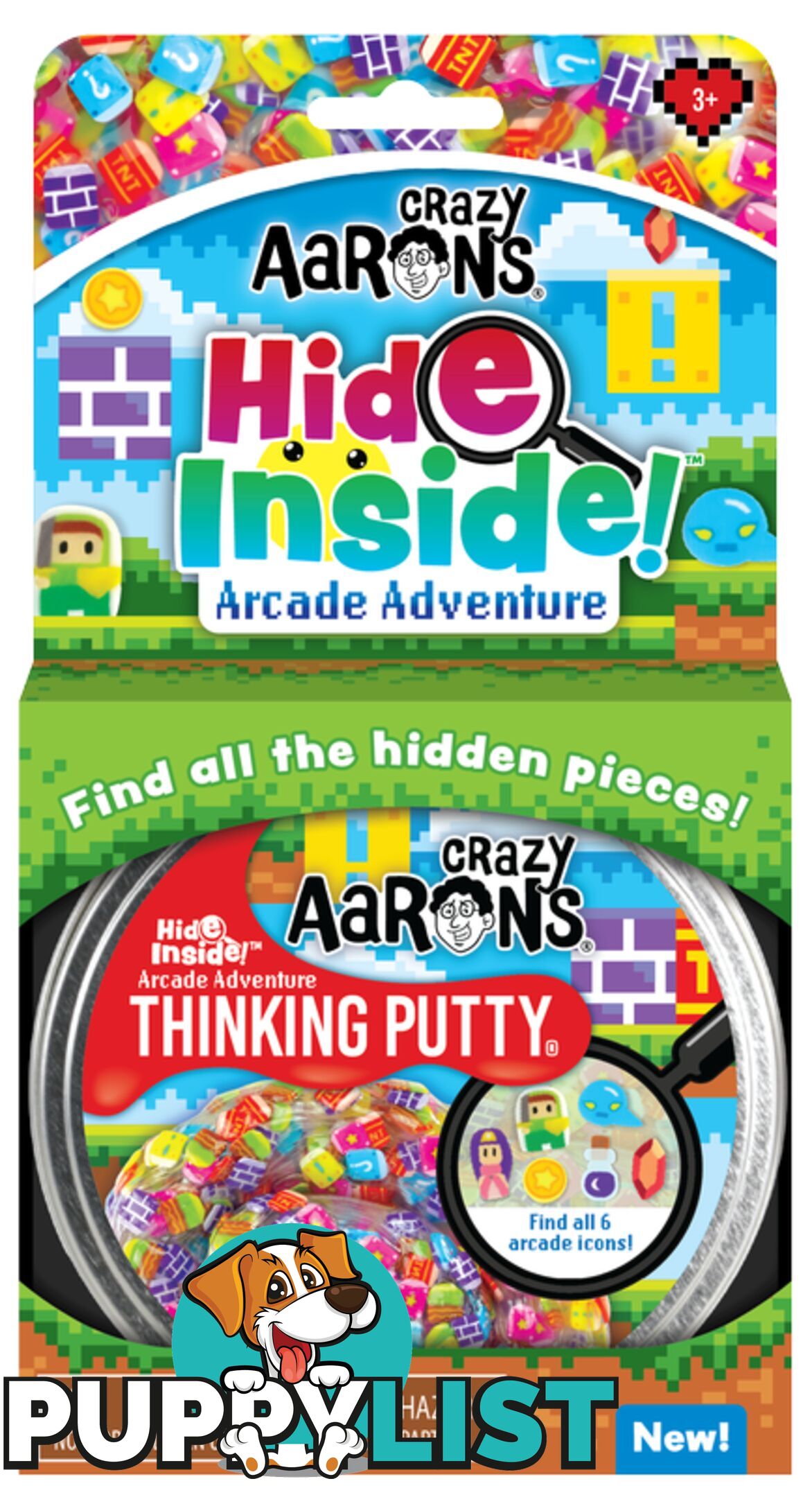 Crazy Aaron's Thinking Putty Hide Inside! Arcade Adventure 4inch - Bgaa020 - 810066953574