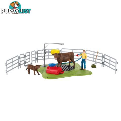 Schleich - Farm World Happy Cow Wash Sc42529 - 4059433416977