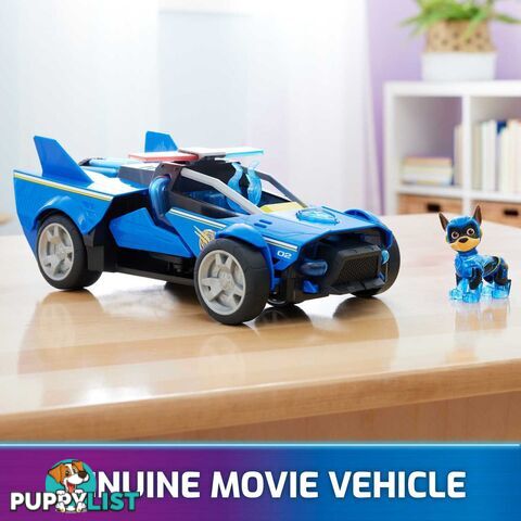 Paw Patrol - The Mighty Movie Chaseâ€™s Mighty Transforming Cruiser with Action Figure Lights And Sounds - Spin Master - Si6066584 - 778988457887