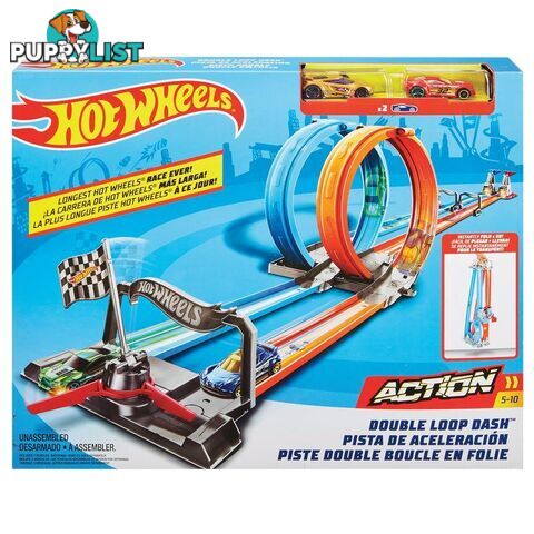 Hot Wheels® - Double Loop Dash Track Set Magfh85 - 887961762617