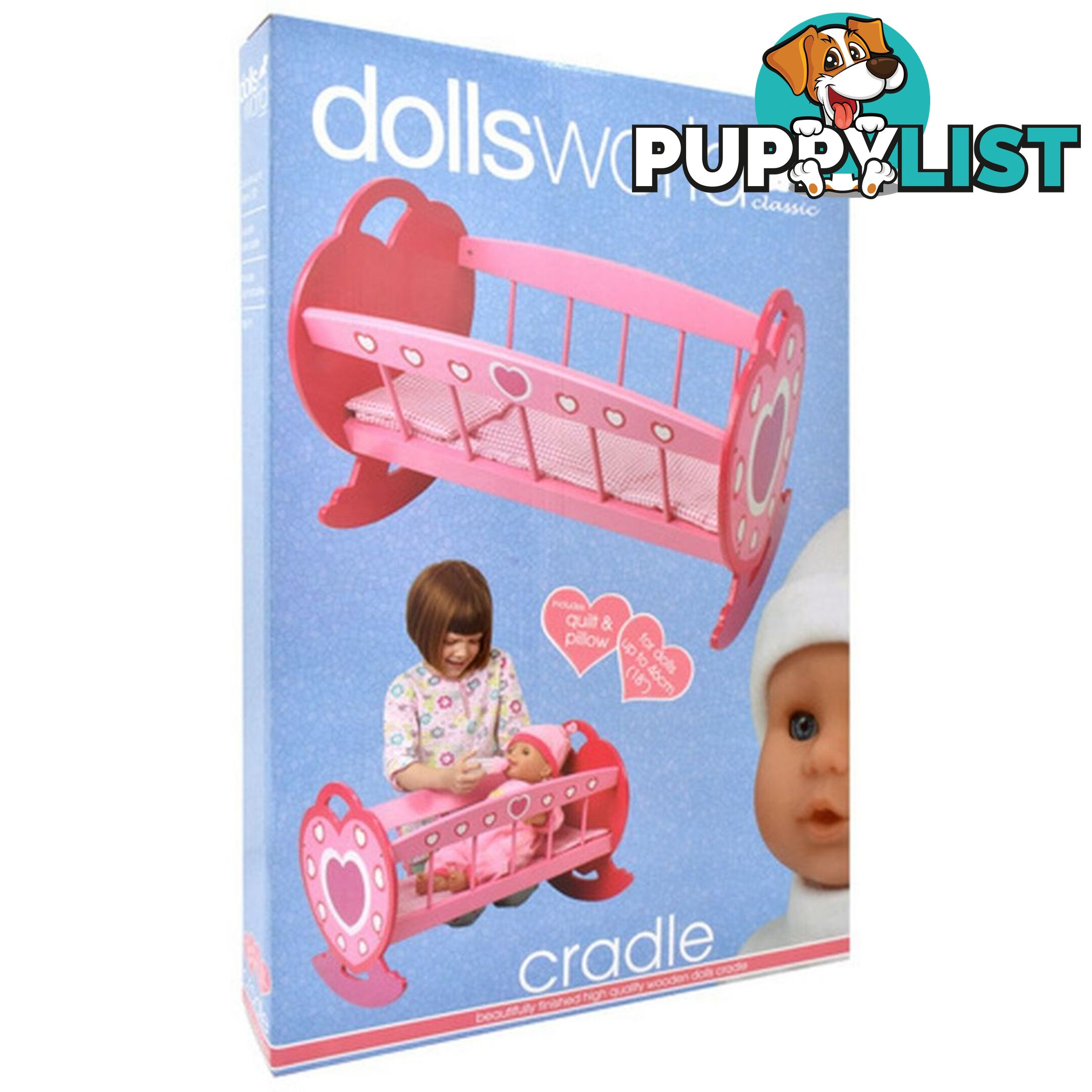 DollsWorld - Wooden Cradle Art64125 - 5018621605981