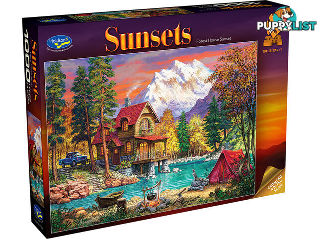 Holdson Jigsaw Puzzle - Sunsets Series 4 Forest House 1000 Piece Jigsaw Puzzle Hol773732 - 9414131773732