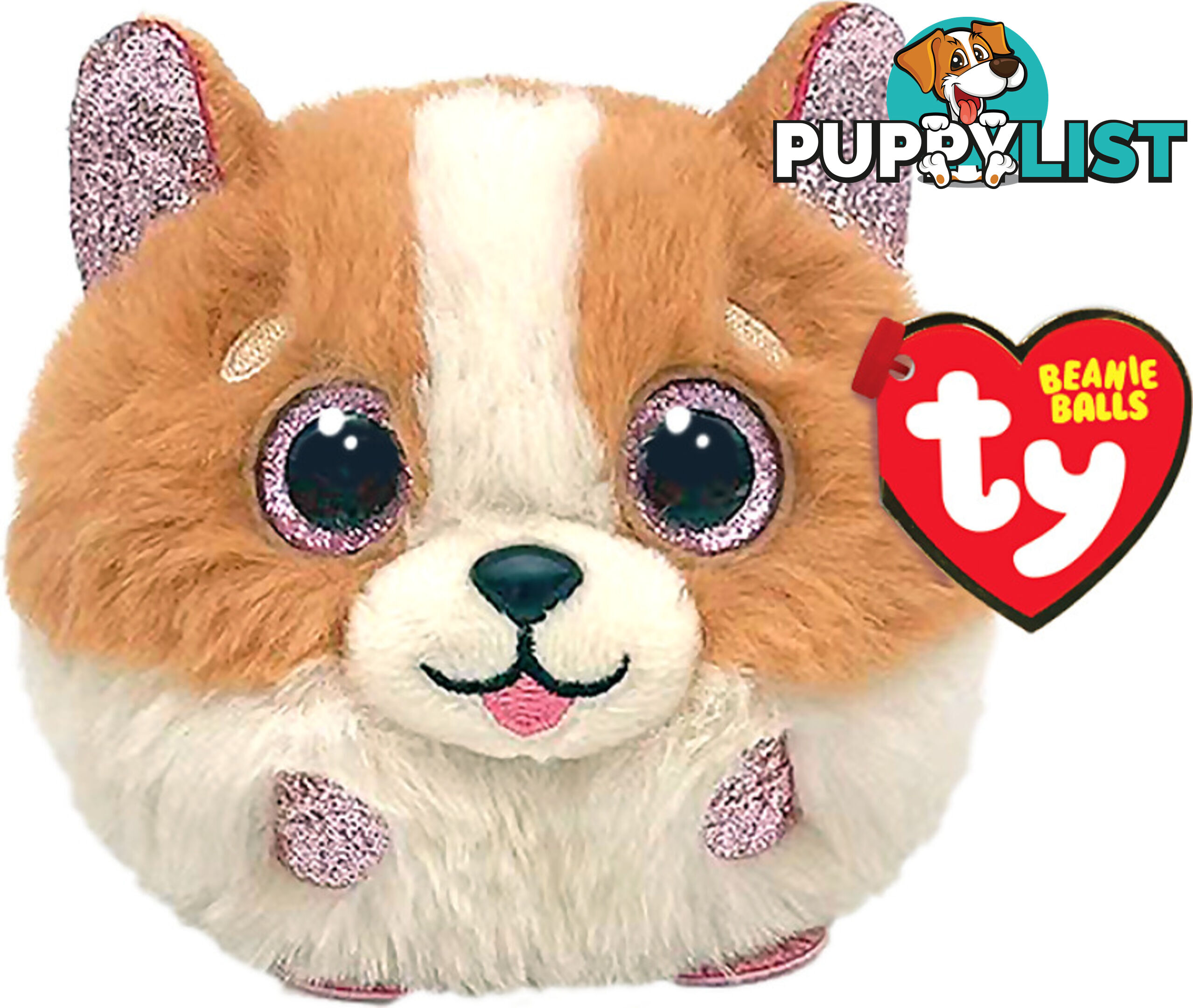 Ty Beanie Boos Balls - Tanner Brown And White Dog - Puffies - Bg42538 - 008421425389