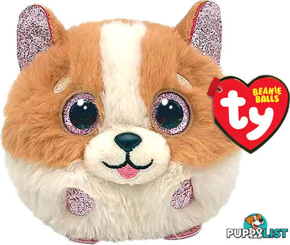 Ty Beanie Boos Balls - Tanner Brown And White Dog - Puffies - Bg42538 - 008421425389