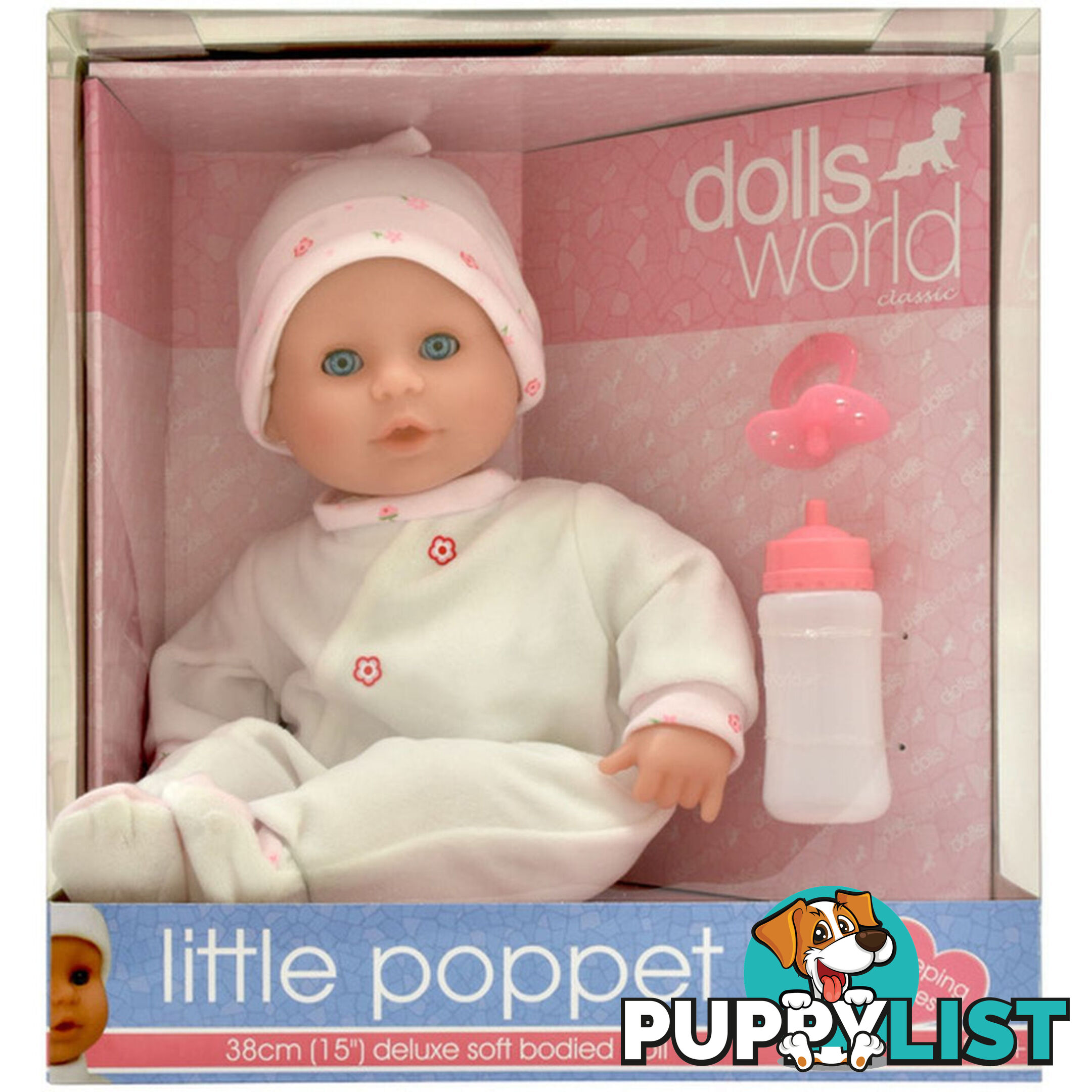 Dolls World Little Poppet 38cm Soft Bodied Doll - Art64107 - 5018621603024