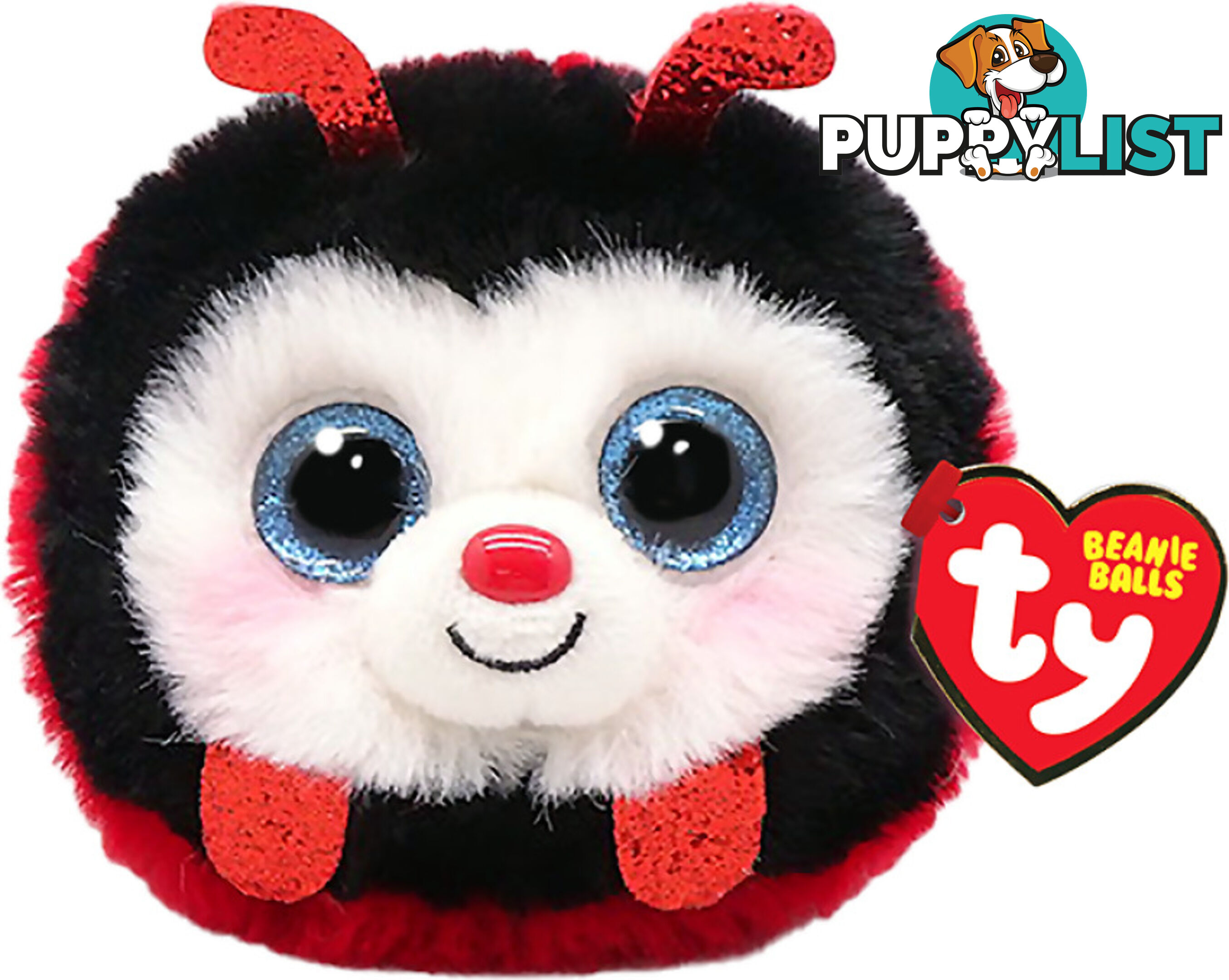 Ty Beanie Boos Balls - Izzy Red Ladybug - Puffies - Bg42535 - 008421425358