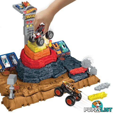 Hot Wheels® - Monster Trucks Arena Smashers Bone Shaker Ultimate Crush Yard With Monster Truck and 3 Crushable Cars  - Mahnb96 - 194735136612