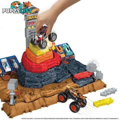 Hot Wheels® - Monster Trucks Arena Smashers Bone Shaker Ultimate Crush Yard With Monster Truck and 3 Crushable Cars  - Mahnb96 - 194735136612