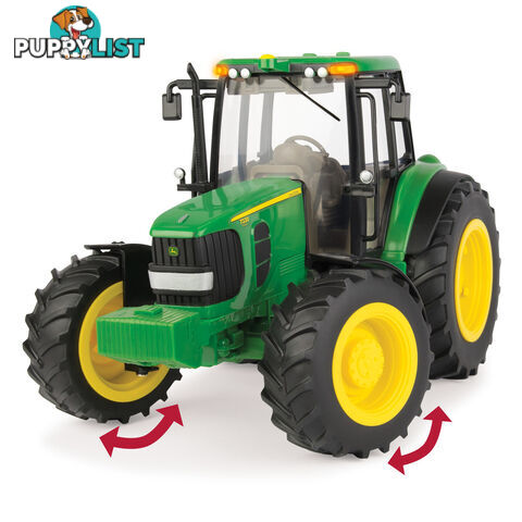 John Deere - Tomy 7330 Tractor with Lights & Sounds and Round Baler 1:16 - Lc46180 - 0036881461807