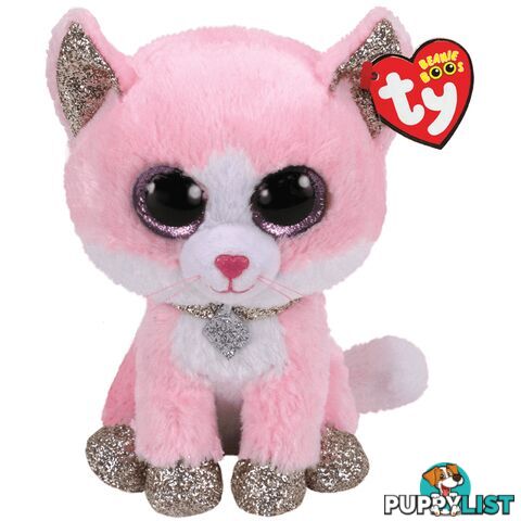 Ty Beanie Boos - Fiona - Pink Cat  23cm Medium 36489 - 008421364893