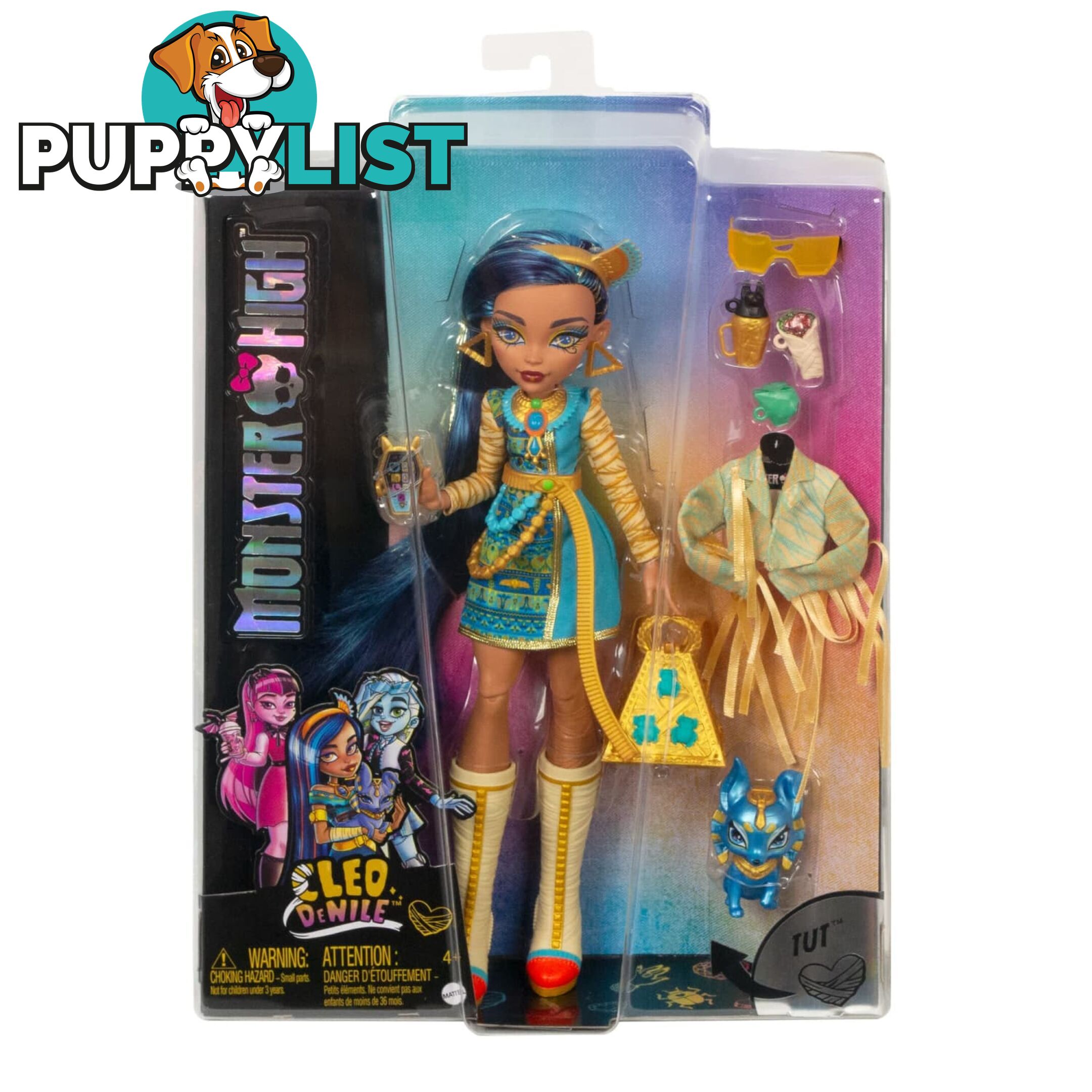 Monster High - Cleo De Nile Doll With Pet And Accessories - Mahhk54 - 194735069835