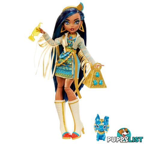 Monster High - Cleo De Nile Doll With Pet And Accessories - Mahhk54 - 194735069835