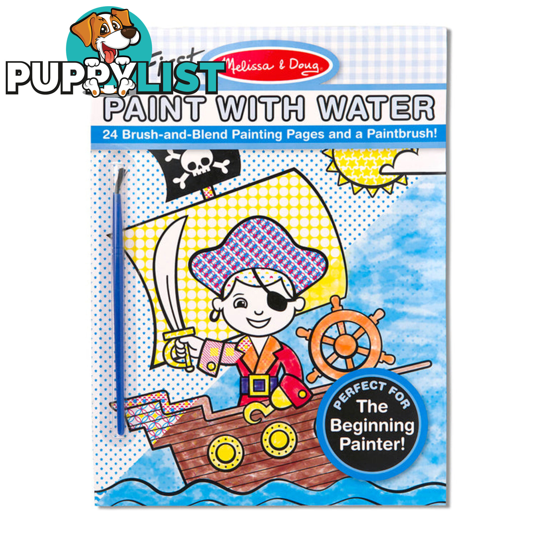 Melissa & Doug - My First Paint With Water Kids' Art Pad With Paintbrush - Pirates Space Construction And More - Mdmnd3184 - 000772031844