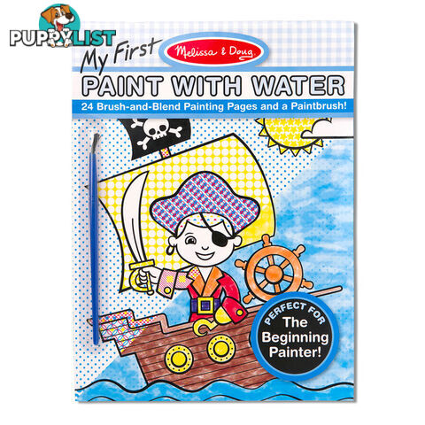 Melissa & Doug - My First Paint With Water Kids' Art Pad With Paintbrush - Pirates Space Construction And More - Mdmnd3184 - 000772031844