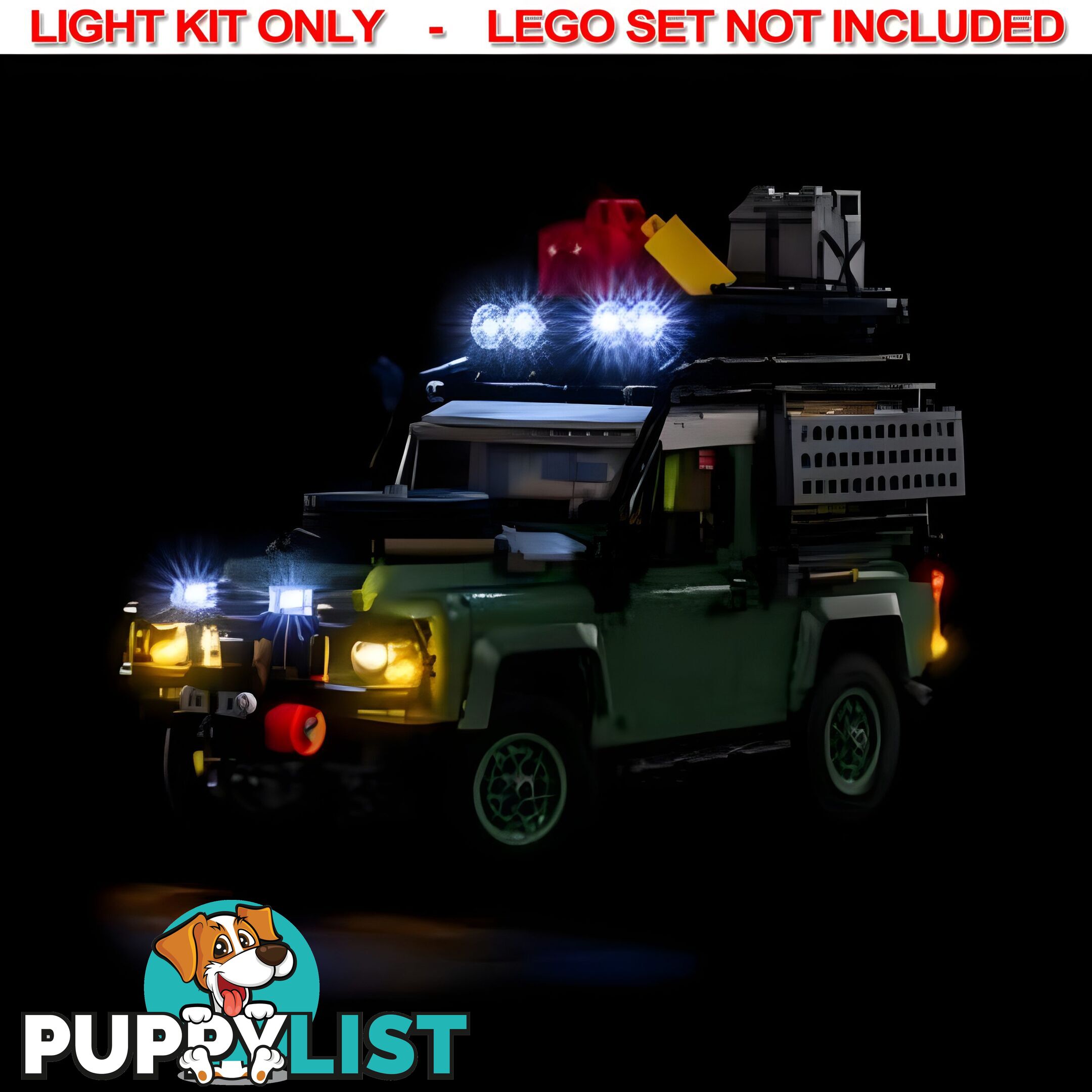 Light Kit For LEGO Land Rover Classic Defender 90 10317 - Light My Bricks - Lb72668409506 - 726684095063