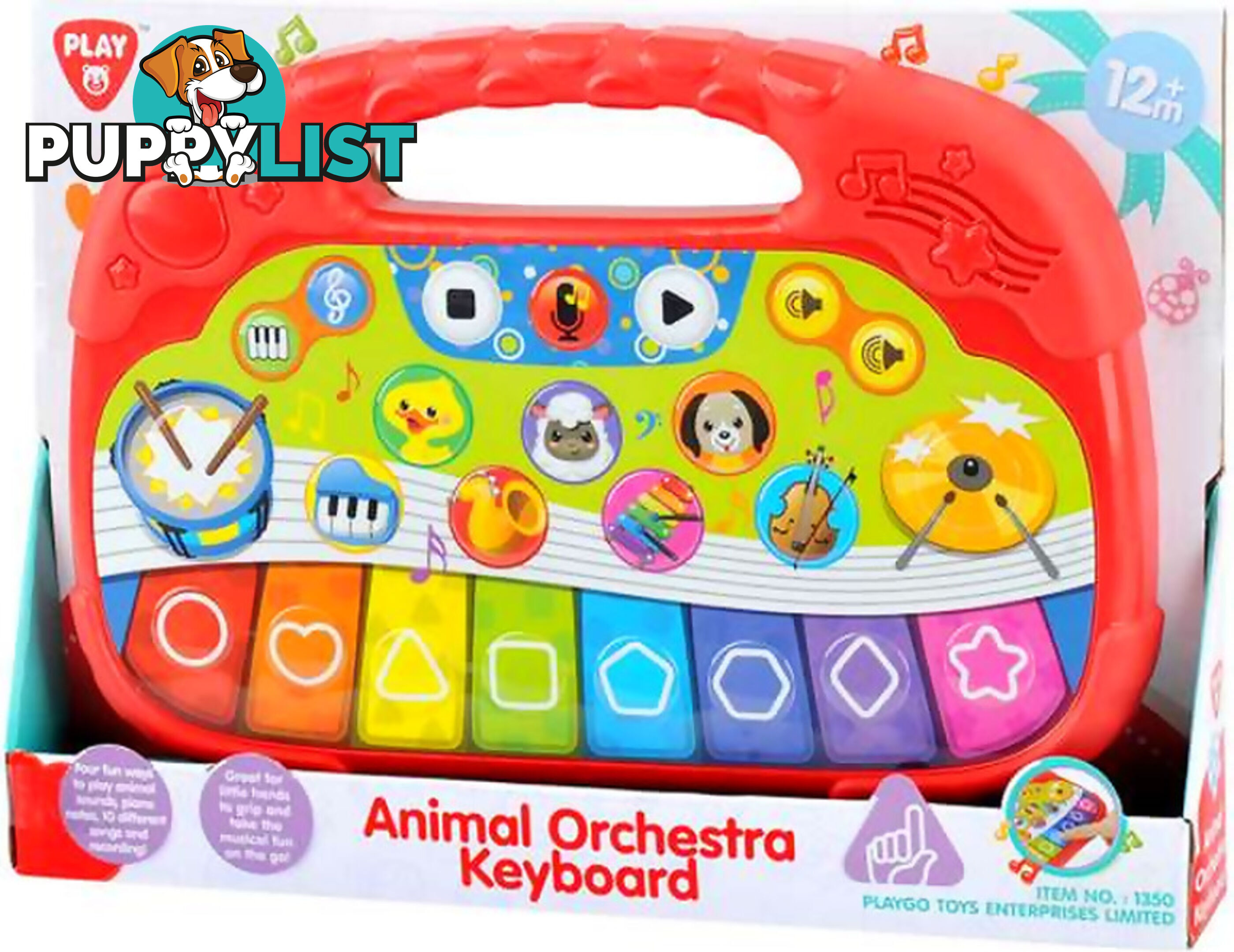 Playgo Toys Ent. Ltd. - Animal Orchestra Keyboard - Art66131 - 4892401013507