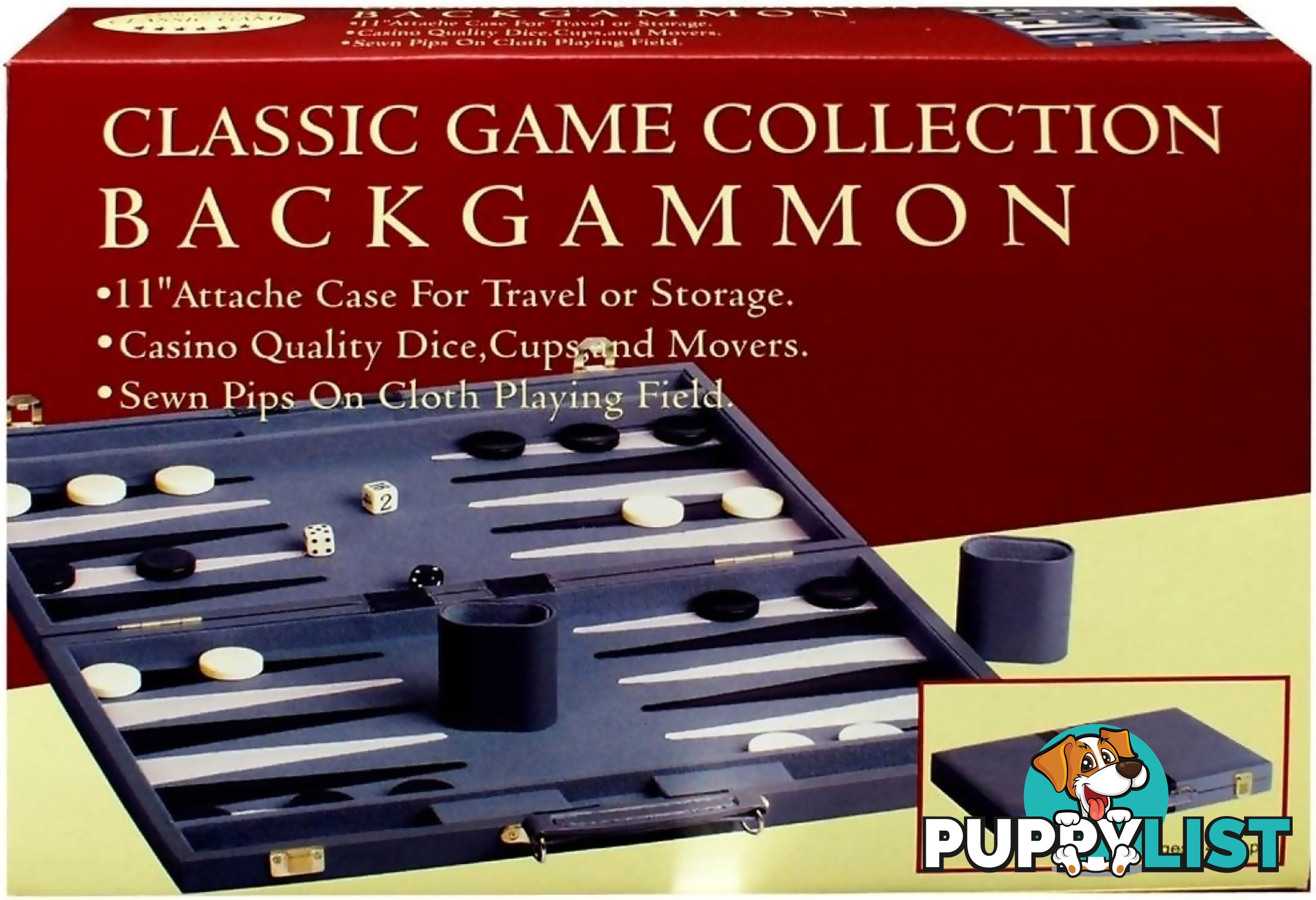 Backgammon Set 11 Inch Vinyl - Hansen Classic Games Jdhsn38011 - 025766380111