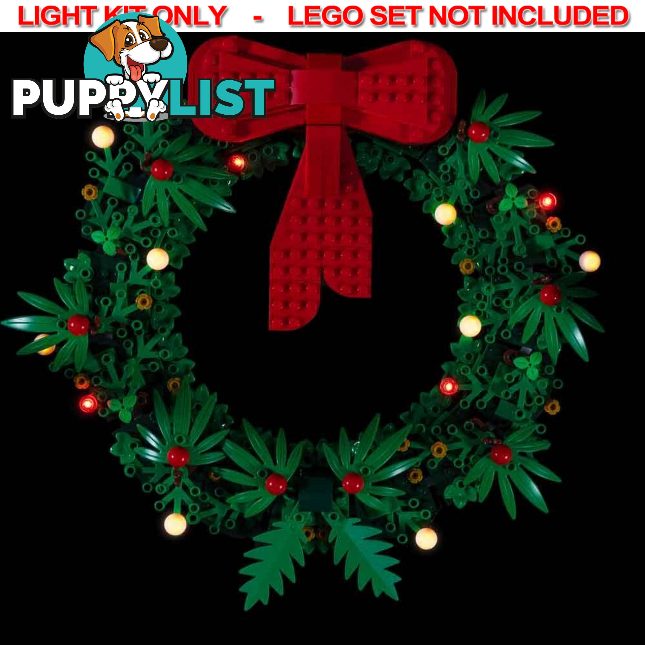 LIGHT KIT for LEGO Christmas Wreath 40426 - Light My Bricks - 754523893556