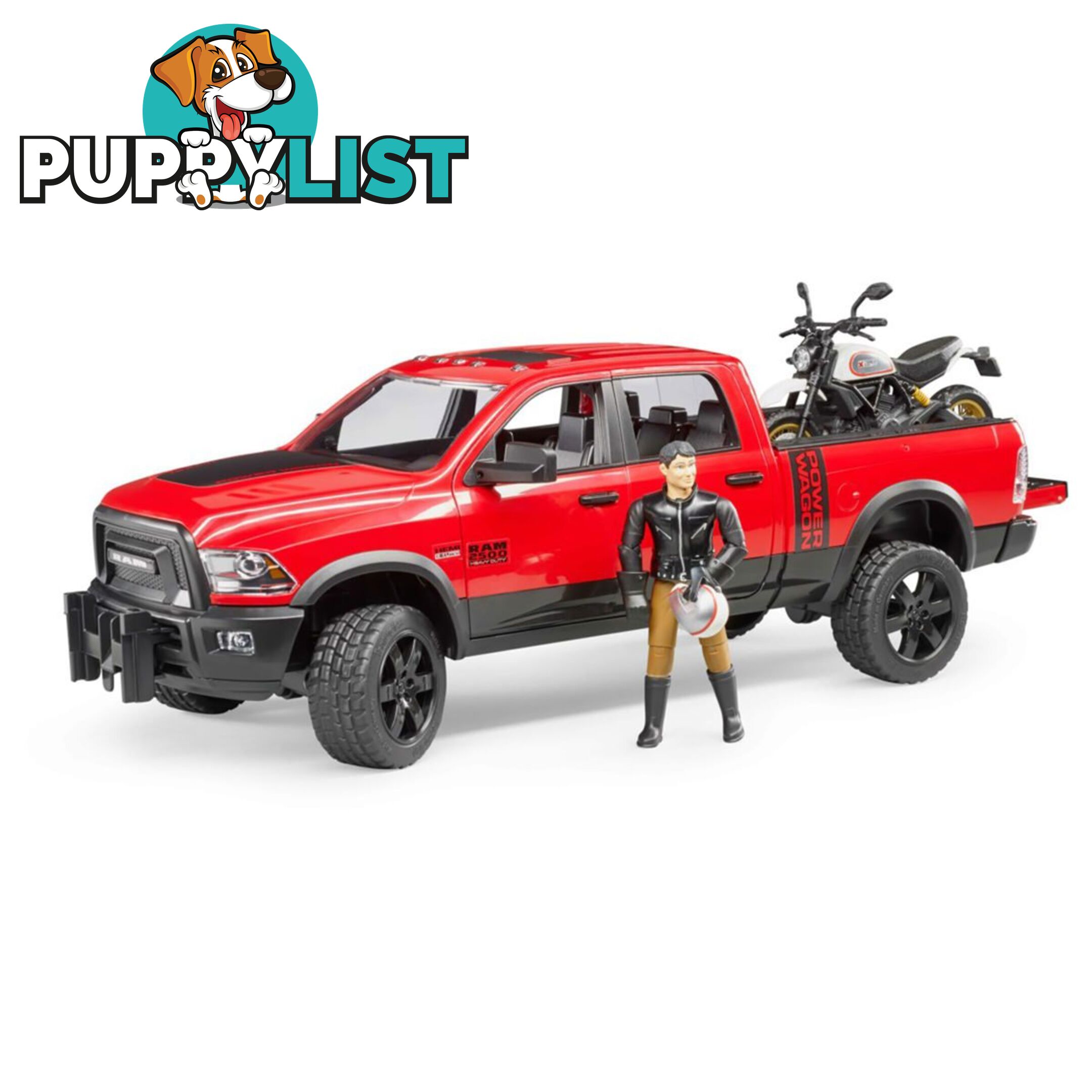 Bruder 1:16 Ram 2500 Power Wagon With Scrambler Ducati Desert Sled Zi24002502 - 4001702025021