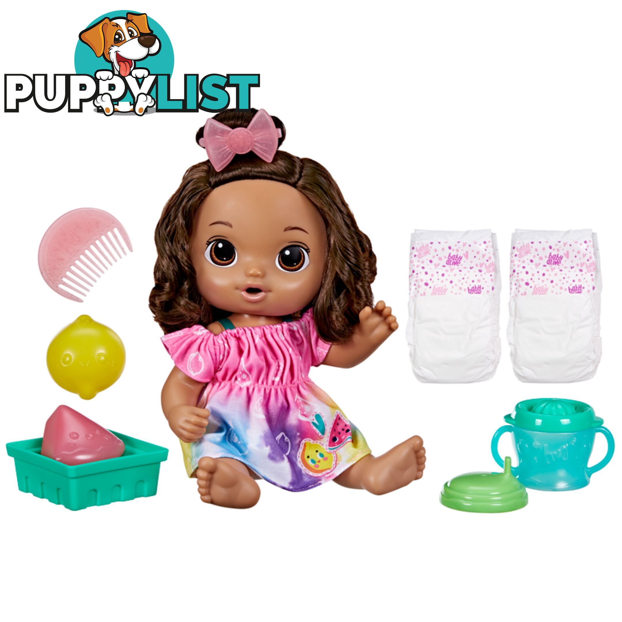 Baby Alive - Fruity Sips Baby Doll Brown Hair - Hbf73575xoo - 5010996100481