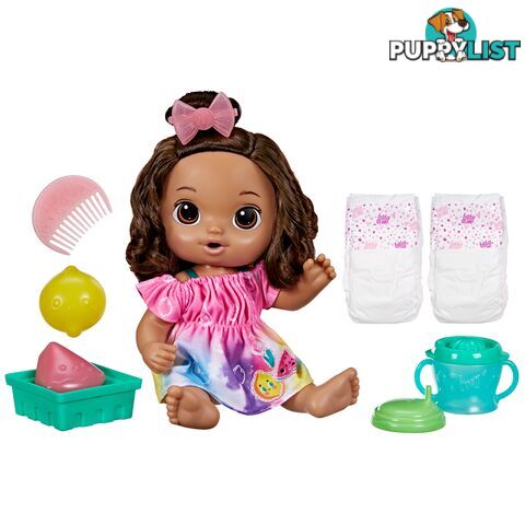 Baby Alive - Fruity Sips Baby Doll Brown Hair - Hbf73575xoo - 5010996100481