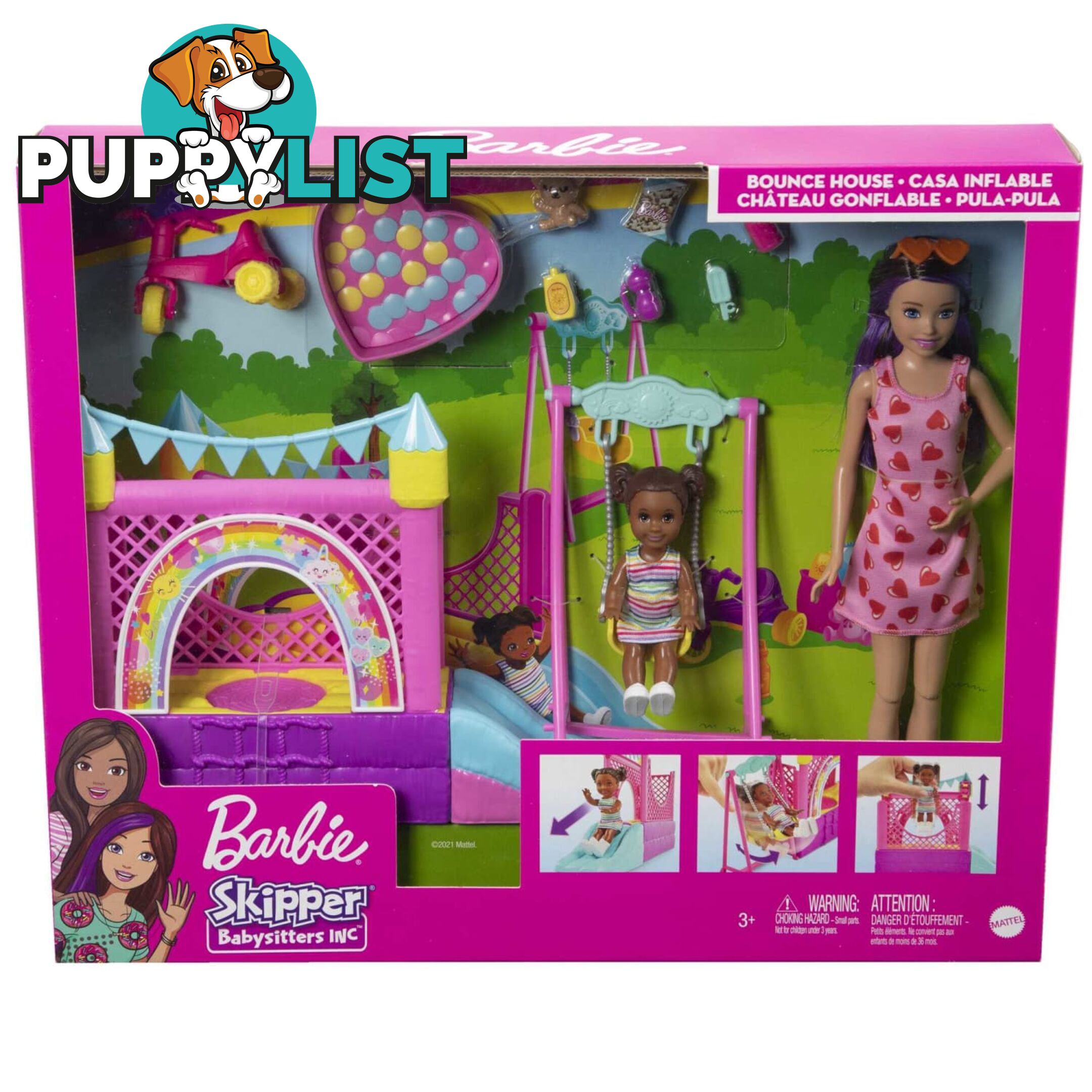 Barbie Skipper Babysitters Inc. Bounce House Playset With Dolls & Accessories - Mahhb67 - 194735062898