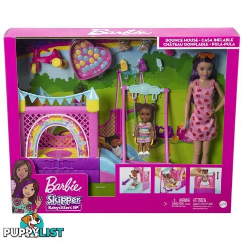 Barbie Skipper Babysitters Inc. Bounce House Playset With Dolls & Accessories - Mahhb67 - 194735062898