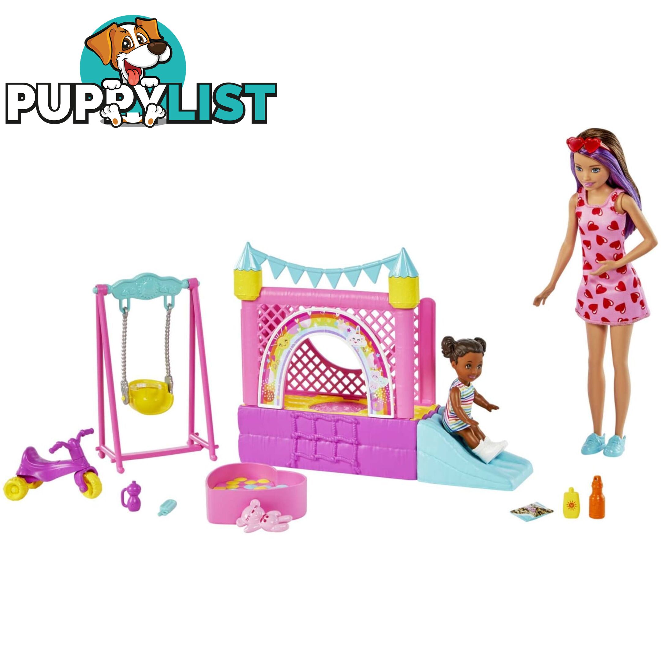 Barbie Skipper Babysitters Inc. Bounce House Playset With Dolls & Accessories - Mahhb67 - 194735062898