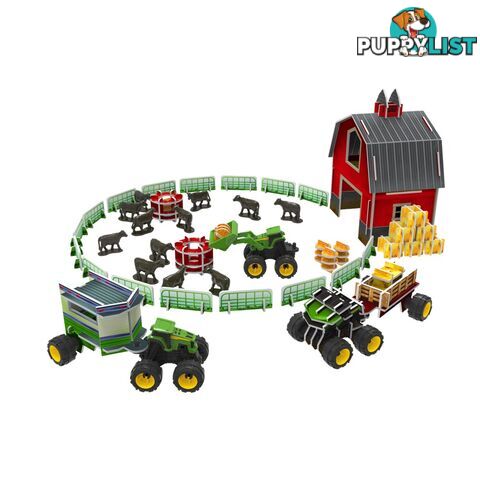 John Deere - Tomy Monster Treads Barn Eco-Snaps Playset - Lc47425 - 036881474258