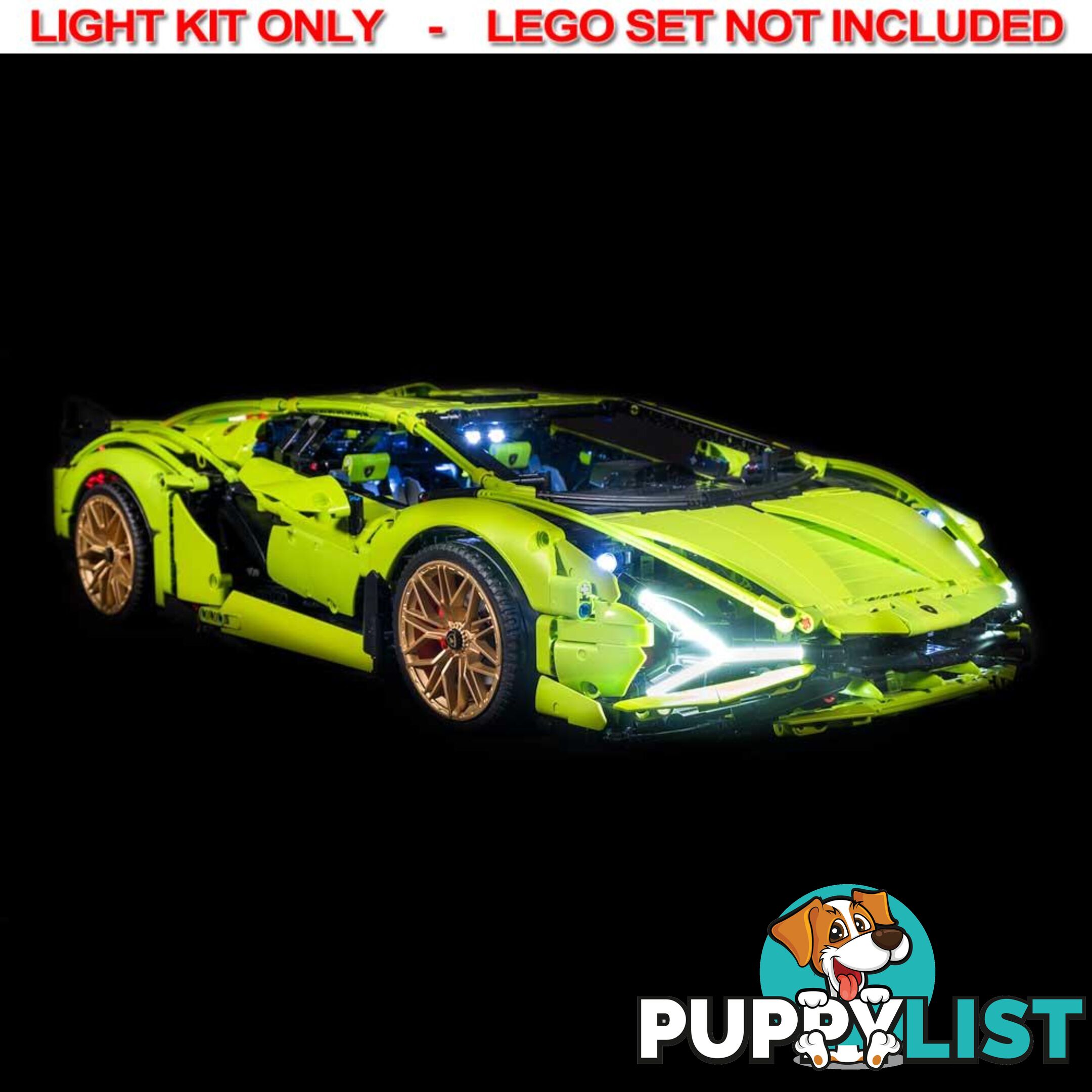 LIGHT KIT for LEGO Lamborghini Sian FKP 37 42115 - Light My Bricks - 744109767005