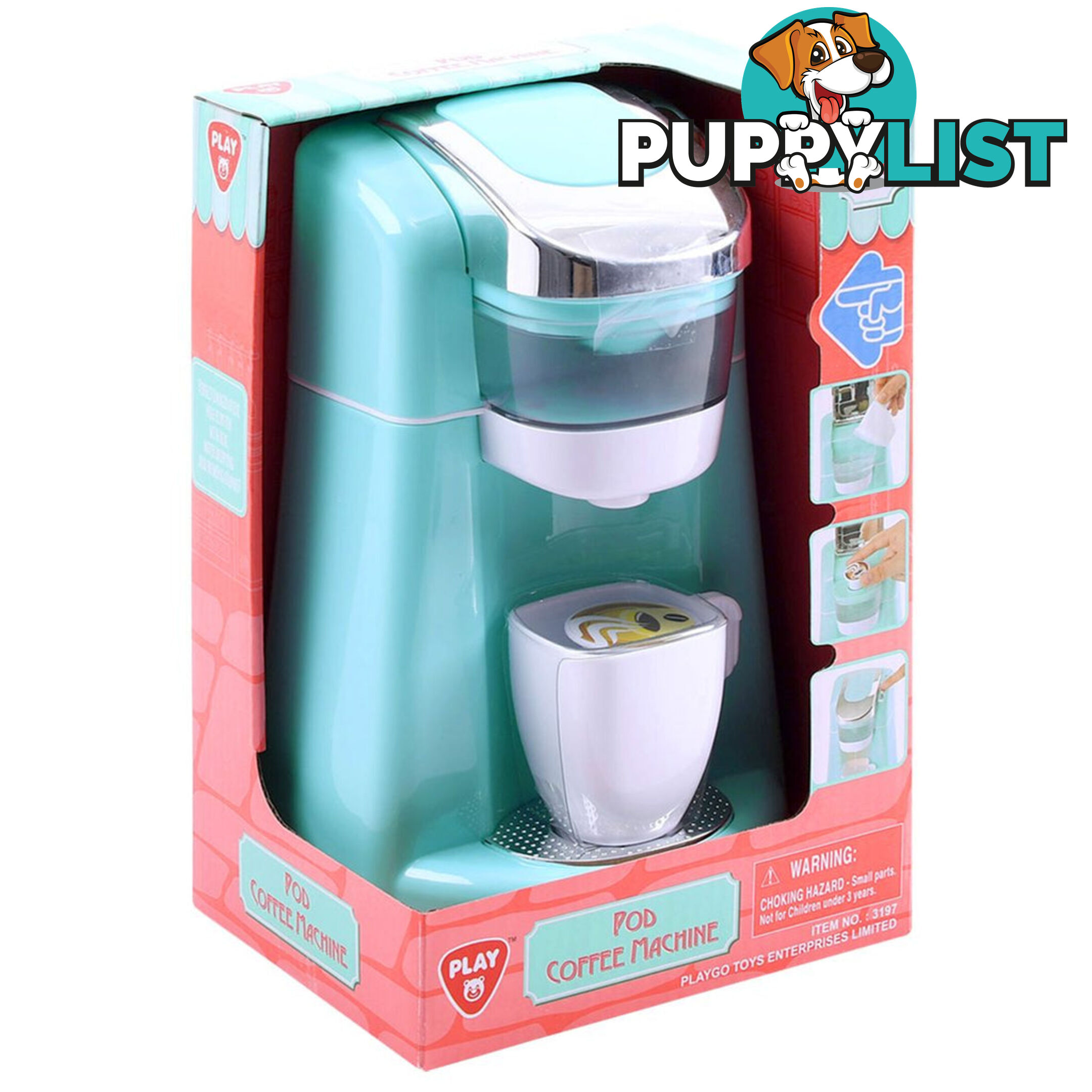 Playgo Toys Ent. Ltd. Battery Operated My Coffee Pod Machine Blue - Art65522 - 4892401031976