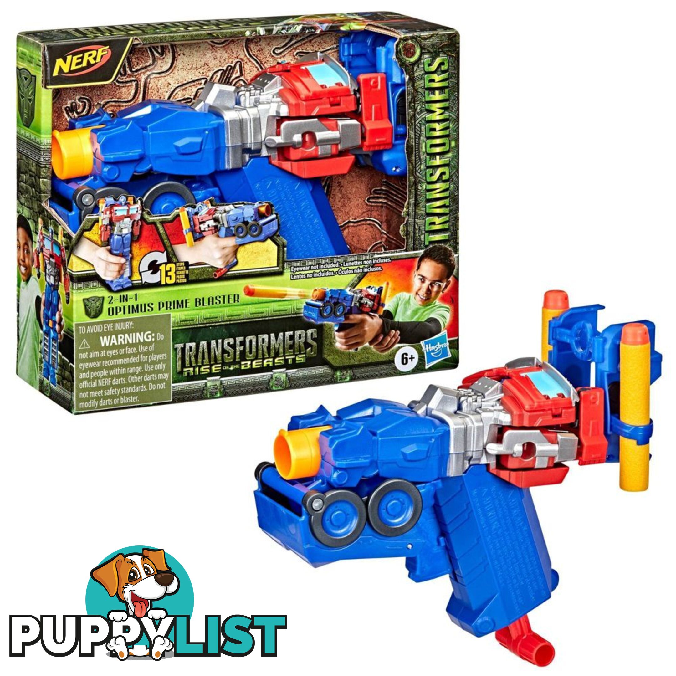 Nerf Transformers Rise Of The Beasts 2-in-1 Optimus Prime Blaster Hasbro - Hbf3901as01 - 195166167596