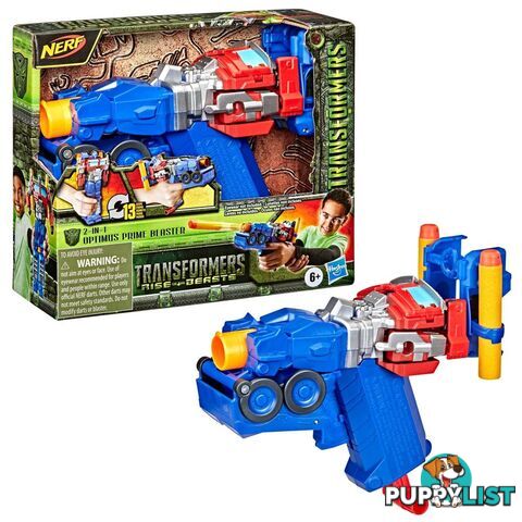 Nerf Transformers Rise Of The Beasts 2-in-1 Optimus Prime Blaster Hasbro - Hbf3901as01 - 195166167596