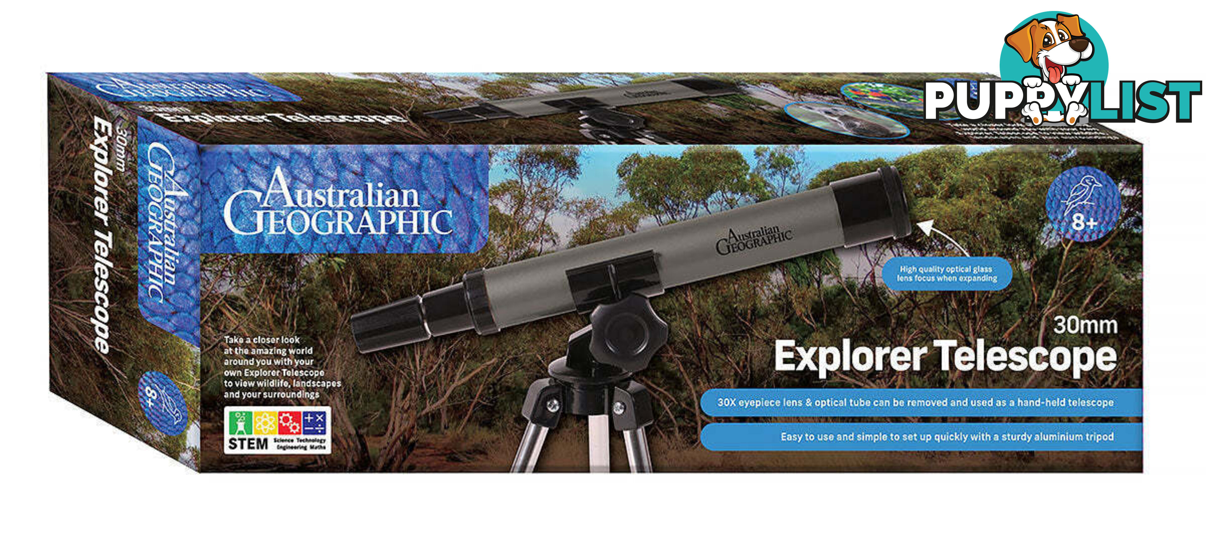 Australian Geographic - 30mm Explorer Telescope - Mdagdstm0030 - 9340816012127