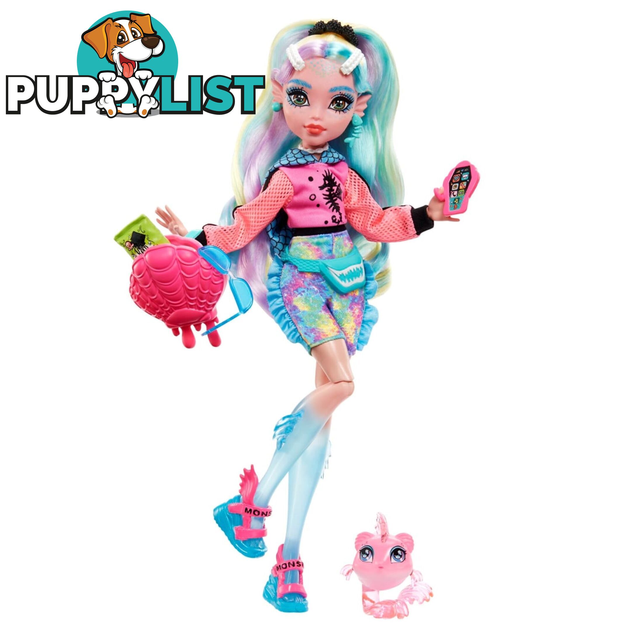 Monster High - Lagoona Blue Doll With Pet And Accessories - Mahhk55 - 194735069798